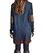 Omerker Womens Scarf Neck Patchwork Long Sleeve Tunic Midi Sweatshirt
