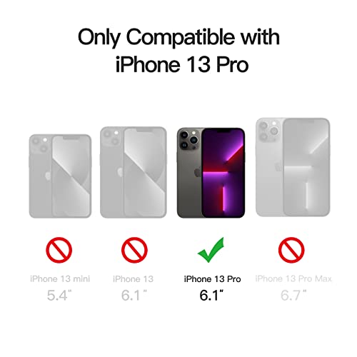 JETech Magnetic Cover for iPhone 13 Pro 6.1 Inch MagSafe Compatible with MagSafe, Translucent Matte Case with Camera Full Protection Slim Back Shockproof (Black)