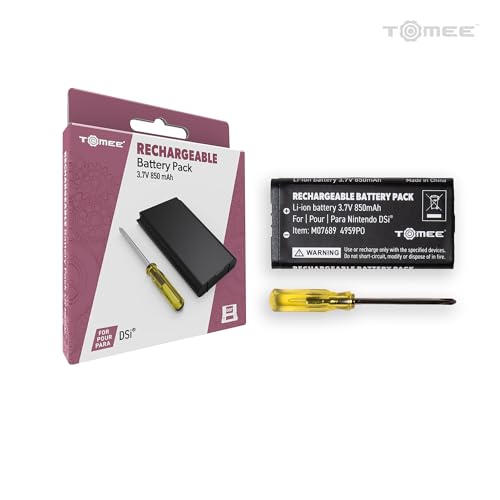 Tomee Replacement Rechargeable Battery for Nintendo DSi, Lithium-Ion Battery Pa…