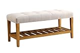 ACME Furniture Charla Bench, Light Gray & Oak, One
