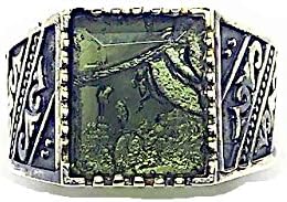 Genuine Moldavite Silver Ring Size N