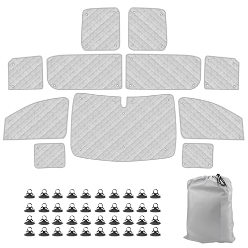 Opaltool 11 x Car Interior Sun Visor Suitable for Citroen Dispatch 2006-2016, LWB Folding Thermal Blinds Kit for Privacy and Thermal Regulation in Camper Vans
