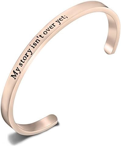 My Story Isn't Over Yet Semi Colon Inspirational Bracelet Mental Health Awareness Jewelry Semicolon Jewelry