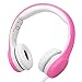 Wired Volume Limited Kids Headphones with Microphone and Music Sharing for Boys Girls Children by Agolds (Pink)