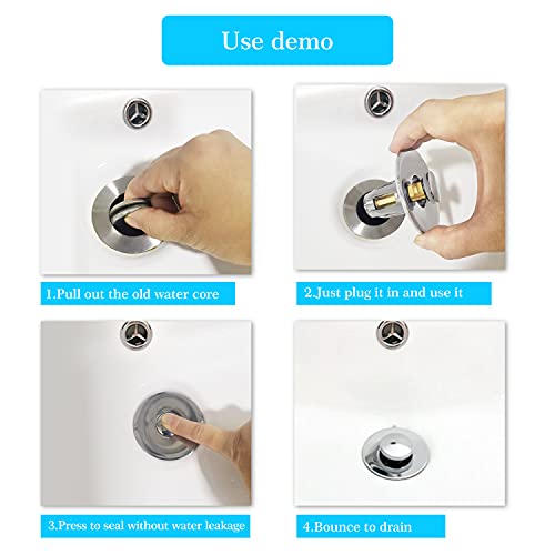Universal Edition Bathroom Sink Stopper，Anti Clogging Pop Up Wash Basin Drain Filter for 1.02~1.96\'\' Drain Hole，Bathtub Sink Plug with Filter Basket