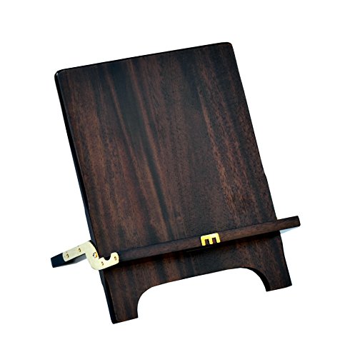 The Mobiport. Hand-made, Foldable Portable Wood Stand and Holder for Mobile Devices, Ipads and Smart Cell Phones. Genuine Suede Leather Tray Surface to Prevent Sliding and Scratches