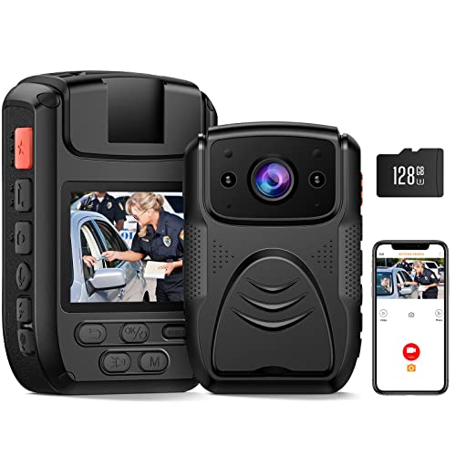 4K Body Camera, 40MP 128GB Body Wearable Camera,Waterproof Body Mounted