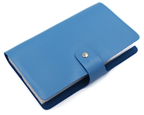 DEEZOMO PU Leather Business Card / Credit Card Organizer Book - 156 Cards - Light Blue