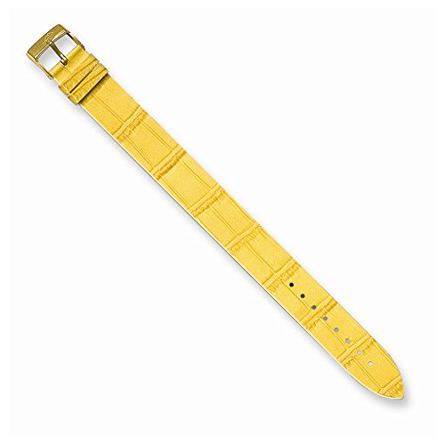 Moog Paris 18mm Leather Watch Strap, Color:Yellow (Model: MC-16G)