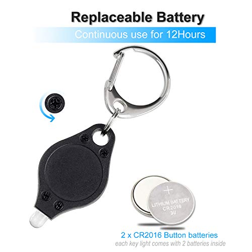 RISEMART Mini LED Keychain Flashlight, Bright Tiny Light, Pack of 10