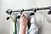 Wall Mounted Industrial Pipe Coat Rack by Pipe Decor Heavy Duty, Rustic Iron DIY Style, Black Electroplated Finish for Entryway with Mounting Hardware Included, 4 Clothes Hooks, Oil and Rust Free