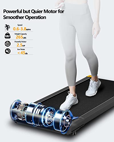 NOTIUS Walking Pad Treadmill Under Desk-Under Desk Treadmill for Office Home,2 in 1 Desk Treadmill Space Saving with Treadmill Mat,Remote Control,LED Display.