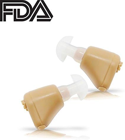 Rechargeable Hearing Machine for Ear In the Ear Sound Amplifier Super Mini Invisible Comfortable Wear Built-in Battery 33 Hours Working Time with Ear Tips, Manual Book, Clearning Tools GPFATTRY (2pcs)