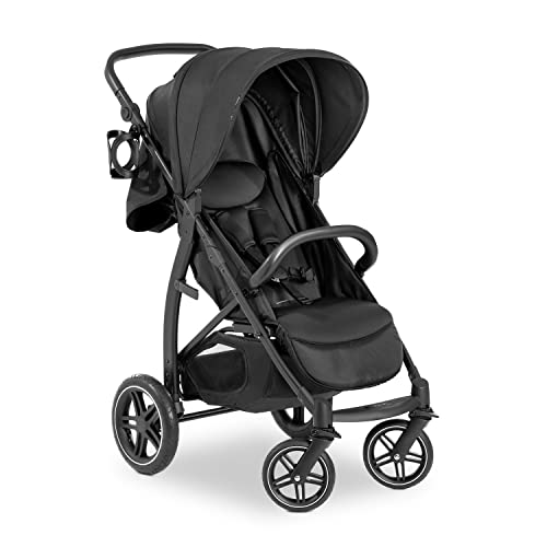 Hauck Buggy Rapid 4D AIR (bis 25 kg) - mit Luftreifen, Liegefunktion und XL Verdeck - Black