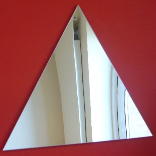 Super Cool Creations Triangle Mirror - 50cm x 43cm Acrylic Shatterproof Safety Mirror with Adhesive Fixers