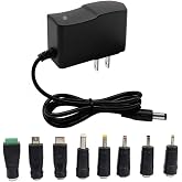 6V 1A 1000mA DC Power Supply Adapter 100V-240V AC to DC | 6 Volt 1Amp 0.5A Replacement Power Cord Power Adapter USB Type C with 8TIPS for Monitor Electronic Scale Radio Speaker