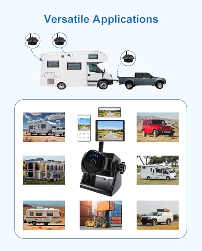 1080P Wireless Magnetic Backup Camera, WiFi Backup Camera with Durable Battery, 90 Days Standby, Night Vision, IP69K, Simple Installation for Trucks, Trailers, Compatible with