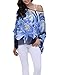 iNewbetter Womens Floral Batwing Sleeve Beach Loose Blouse Tunic Tops 296