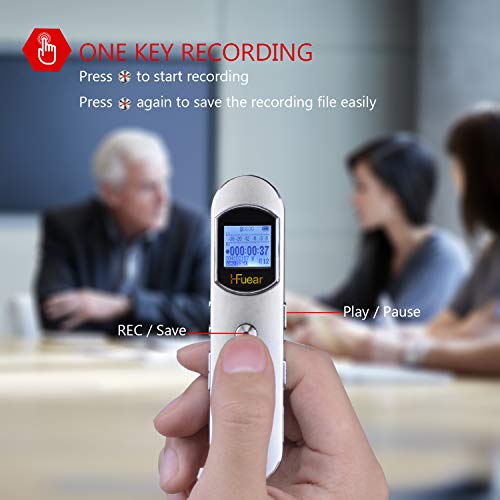 Digital Voice Recorder, 8GB 1536 Kbps Voice Recorder with MP3 Player, 64GB TF Card Extend Voice Activated Recorder with Rechargeable, Password Protection, A-B Repeat for Meetings, Lectures, Interviews - Thumbnail 5