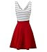 NINEWE Womens Trendy Slim Fit Sleeveless Open Back Cocktail Slim Black White Striped Mini Dress