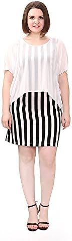 TM Women's Plus Size Fitted Graduation Two Piece Bodycon Dress Knee Length 18W Stripe