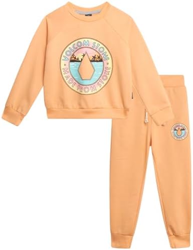 Amazon.com: Volcom Girl's Sweatsuit Set - Long Sleeve Full Zip Up