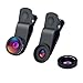 CREATIVE DESIGN 3 in 1 Cell Phone Camera Clip on Lens, 0.65 X Wide Angle + 10X Macro Lens + 180°Fisheye Lens, Camera Lens Kit for Most Smartphones