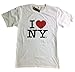 I Love NY New York Kids Short Sleeve Screen Print Heart T-Shirt White Medium