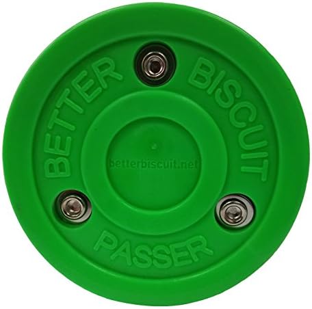 Better Biscuit Passer Off-Ice Stickhandling &amp; Passing Puck This Biscuit Is Great for Street Hockey, Green