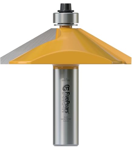 Akylin 30 Degree Extra Large Chamfer Router Bit - 1/2 Inch Shank, 1-1/4 Inch Bevel, Ball Bearing Guide
