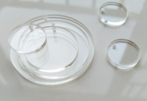 MEYA Set of 15pcs High Clear Blank Acrylic Discs ,Acrylic Round Sheet With Hole 1/8" For Keychains, Jewelry DIY Crafts (Dia 1.0")