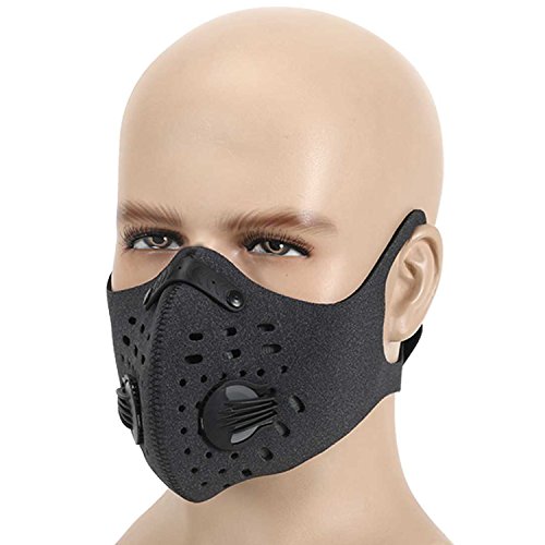 Dust Mask, MoHo Upgrade Version Activated Carbon Dustproof Mask Windproof Foggy Haze Anti-Dust Mask Motorcycle Bicycle Cycling Ski Half Face Mask for Outdoor Activities