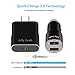 Quick Charge 3.0 Charger Kit Compatible for Samsung Galaxy S9 / Note 8 / S8, Jelly Comb Dual USB Car Charger + Wall Charger + 2 Pack USB Type C Cables Compatible for Galaxy S8 Plus, S9 Plus (Black)