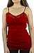 Belle Donne- Womens Cami Dress Spaghetti Adjustable Straps Lace Trim Solid Cami - Burgundy/Large