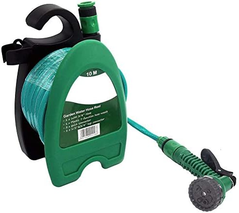 Huaqiang Handheld Garden Hose Reel 10M Wall Mount Water Pipe Handheld Storage Holder Set Outdoor Hose Storage Reel Hose Guide Hangout Reel Storage Toolbox for Outdoor Lawn Garden Yard