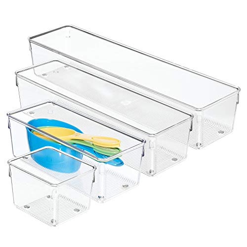 iDesign Linus Plastic Kitchen Drawer Organizer for Silverware, Spatulas