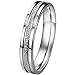 Men Women's Classic Stainless Steel Love Promise Ring Valentine Couples Wedding Bands Engagement Silver