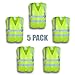 XSHIELD XS0006,High Visibility Mesh Safety Vest with Silver Stripe,ANSI/ISEA 107-2015 Type R Class2 Not FR,Pack of 5 (XL, Yellow)