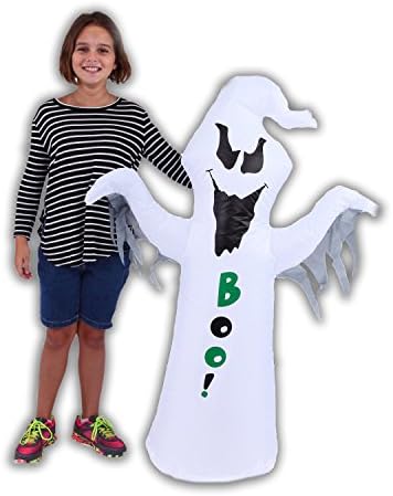 Inflatable Halloween Decorations - Ghost. Outdoor or Indoor, 4 Ft Tall with LED Lights