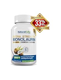 Natural Cure Labs Extra Strength Monolaurin 800 mg, 100 cápsulas – 33% más