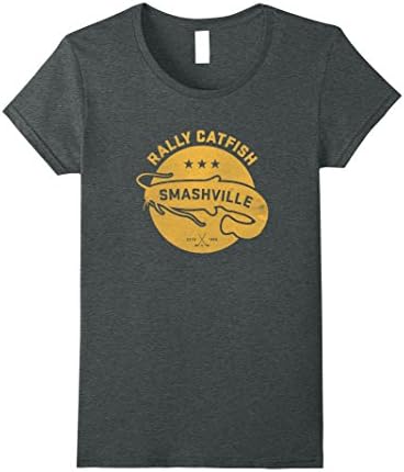 Womens Rally Catfish Smashville Hockey T-Shirt Small Dark Heather