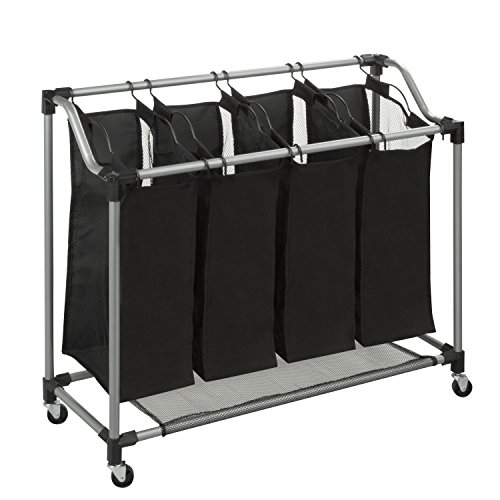 HoneyCanDo Quad Laundry Sorter with Mesh Bags, Steel/Black Pricepulse