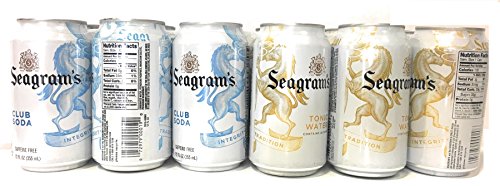 Seagram's Party Mixer Bundle of Twelve 12 Ounce Cans: 6 cans of Tonic Water and 6 Cans of Club Soda