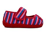 Toddler Girls Fleece Mary Jane Slippers with Bow and Velcro Strap