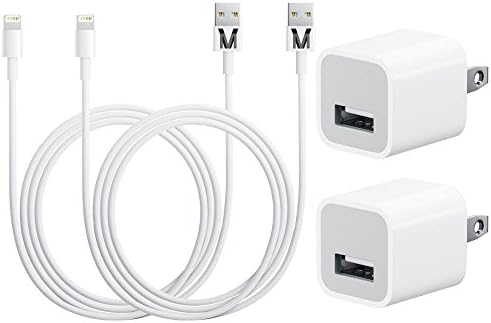 VMwireless 2X USB and 2X Wall Home CHARGER For Iphone SE 5/5S/5C/6/6S/7PLUS Ipod Touch 5G/NANO 7G IPAD 4, IPAD MINI/MINI 2, Ipad AIR/AIR 2, Compatible with IOS 10 (white)