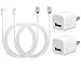 VMwireless 2X USB and 2X Wall Home CHARGER For Iphone 5/5S/5C/6/6S/7PLUS Ipod Touch 5G/NANO 7G IPAD 4, IPAD MINI/MINI 2, Ipad AIR/AIR 2, Compatible with IOS 9 (WHITE)