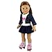 Barwa 2 Sets Doll Clothes and 2 Pairs Ice Skates Boots Shoes Fashion Autumn Clothing Dress Sets Compatible for 18 Inch Doll Xmas Gift