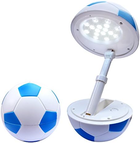 soccer LED Desk Lamp Children football kids Dimmable Table Lamp bedroom Bedside Baby NightLight Reading Lights USB Charger Port. 2 Level Brightness. (blue)