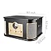 D&L Vinyl Record Player, Wood 7-in-1 Bluetooth Phonograph, Built-in 9W Stereo Speakers, CD/MP3 Player, FM Radio, USB/SD Play & Encoding,Turntable Vinyl Records(Updated Black)thumb 3