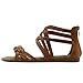 Ollio Women's Shoe Gladiator Strappy Zip Closure Multi Color Sandal